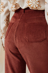 Pants Idéaliste in chestnut velvet