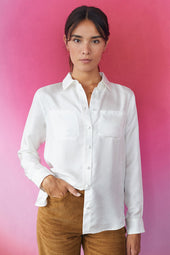 Chemisier en soie Blanc Innocent