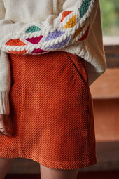 Délicieuse in pumpkin velvet Skirt