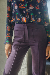 Pantalon Enchanteur en laine Myrtille