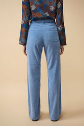 Pantalon Idéaliste en velours Bleu Croisière