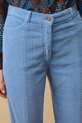 Pantalon Idéaliste en velours Bleu Croisière
