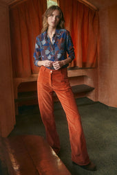 Pantalon Idéaliste en velours Citrouille
