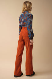 Pantalon Idéaliste en velours Citrouille