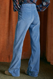 Pantalon Idéaliste en velours Bleu Croisière