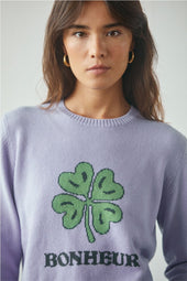 Pull Bonheur Violet en laine