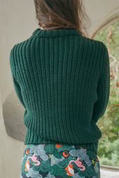 Pull Envoutant en laine Vert Saturne