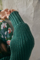 Pull Envoutant en laine Vert Saturne