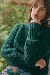 Pull Envoutant en laine Vert Saturne