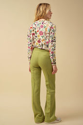 Pantalon Enchanteur en laine Vert Pistache