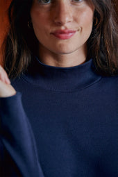 Sous-Pull en coton Bleu Marine