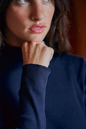 Sous-Pull en coton Bleu Marine