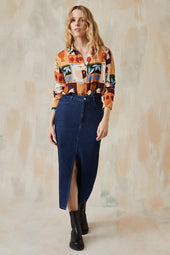 Long Denim Skirt