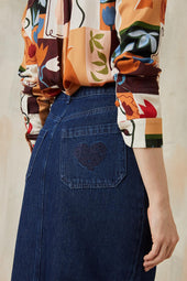 Long Denim Skirt