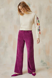 Pantalon Idéaliste en velours Camélia