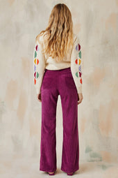 Pantalon Idéaliste en velours Camélia