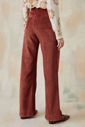 Pantalon Idéaliste en velours Châtaigne