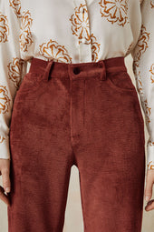 Pantalon Idéaliste en velours Châtaigne