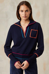Paolo Deep Blue Sweater
