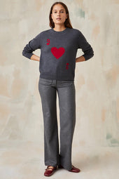 Sweater Dame de Cœur Grey Wool