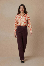 Pantalon Idéaliste en velours Cappuccino - Soi Paris