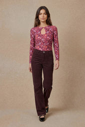 Pantalon Idéaliste en velours Cappuccino - Soi Paris