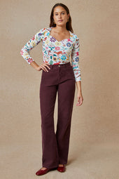 Pantalon Idéaliste en velours Cappuccino