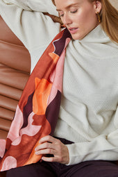 Foulard en soie L'Envol Terracotta