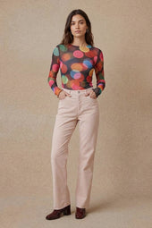 Pantalon Idéaliste en velours Rose Poudré - Soi Paris