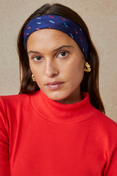 Foulard en Soie Reine Elisabeth Bleu