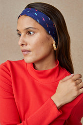 Foulard en Soie Reine Elisabeth Bleu