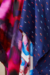 Foulard en Soie Reine Elisabeth Bleu