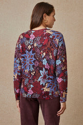 Pull Trèfle Rubis en Laine