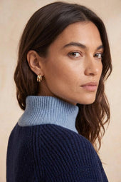 Pull Audacieuse Bleu Polaire en Laine