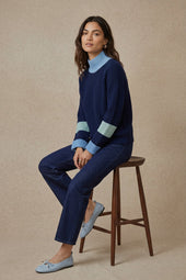 Pull Audacieuse Bleu Polaire en Laine