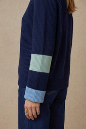 Pull Audacieuse Bleu Polaire en Laine