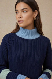 Pull Audacieuse Bleu Polaire en Laine