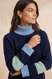 Pull Audacieuse Bleu Polaire en Laine