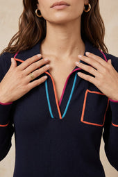 Robe Paolo Bleu Profond en Laine