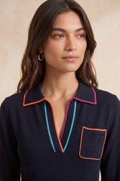 Robe Paolo Bleu Profond en Laine