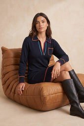 Robe Paolo Bleu Profond en Laine