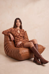 Robe Bianca Bois Sauvage sur Olivia, mannequin taille 36 #taille Olivia porte une taille 36