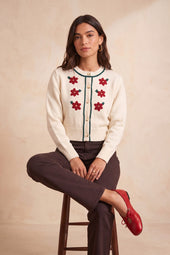Cardigan Sissi Crème en Laine