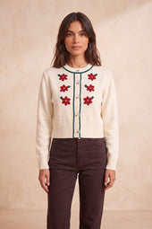 Cardigan Sissi Crème en Laine