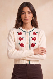 Cardigan Sissi Crème en Laine