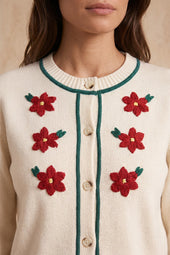Cardigan Sissi Crème en Laine