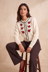 Cardigan Sissi Crème en Laine