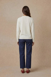 Pull Dame de Cœur Blanc en Laine