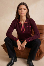 Pull Paolo Merlot sur Olivia, mannequin taille 36 #taille Olivia porte une taille 36