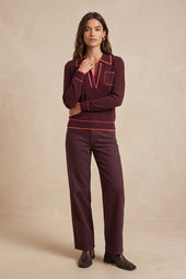 Pull Paolo Merlot sur Olivia, mannequin taille 36 #taille Olivia porte une taille 36